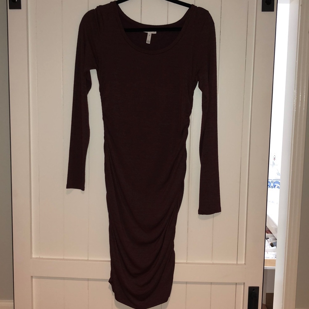 Leith Burgundy Longsleeve Dress (Maternity)